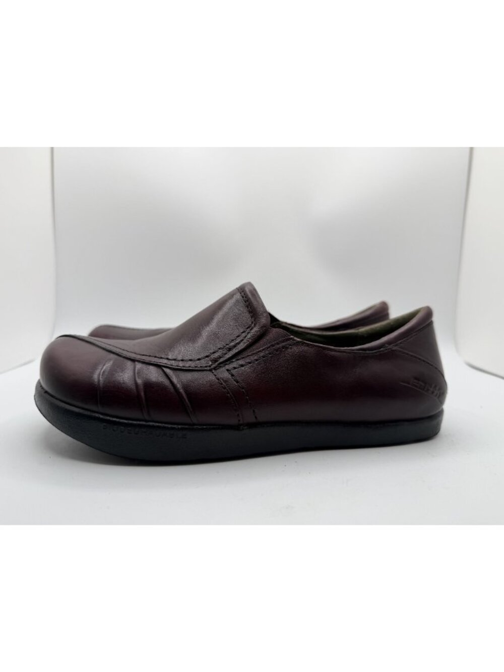 Earth Origins Loafers Women Size 5B Leather Plum Preppy Minimalist Work Shoes - Picture 8 of 13